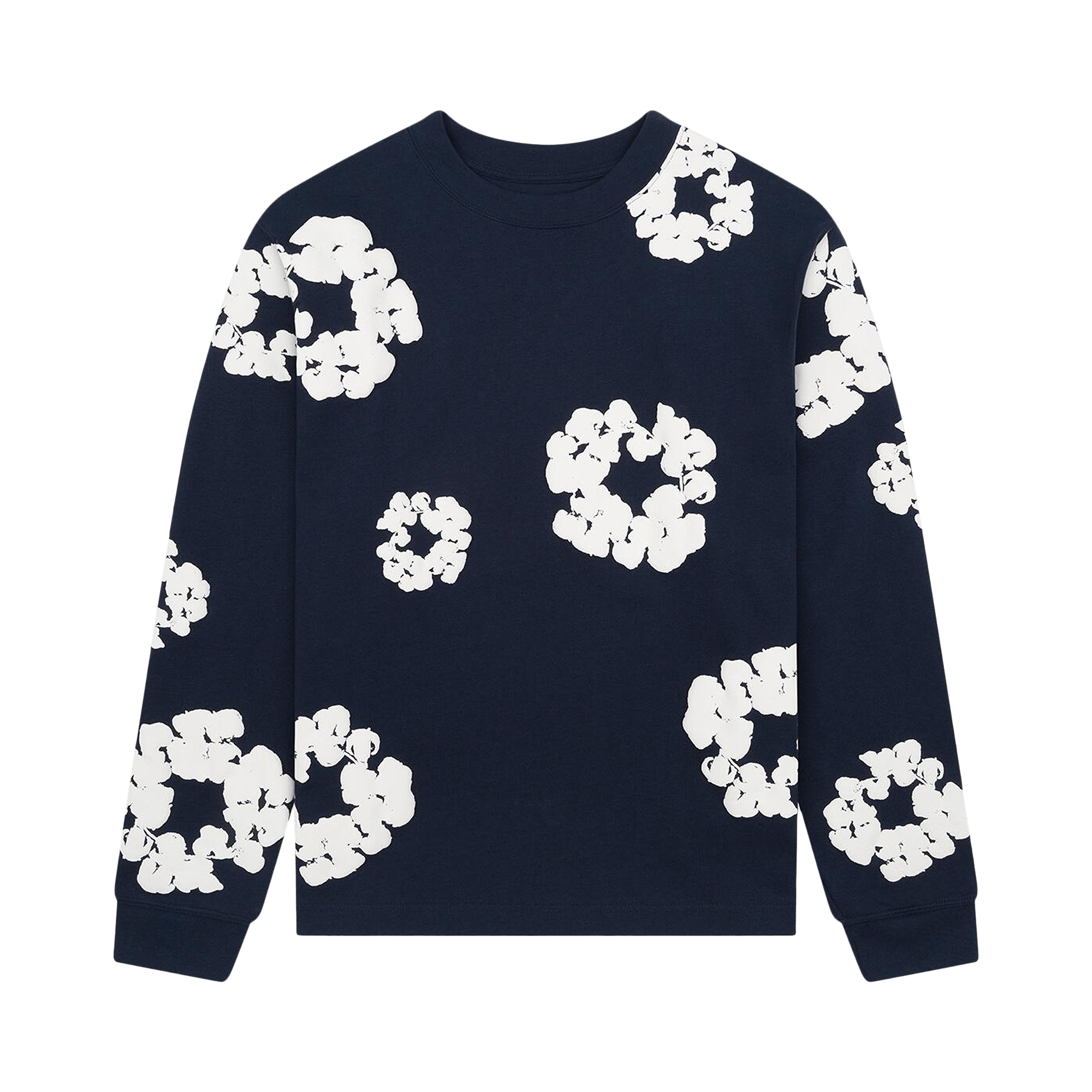 Denim Tears Long Sleeve Cotton Wreath T-shirt Navy, Navy (denim-tears-long-sleeve-cotton-wreath-t-shirt-navy)
