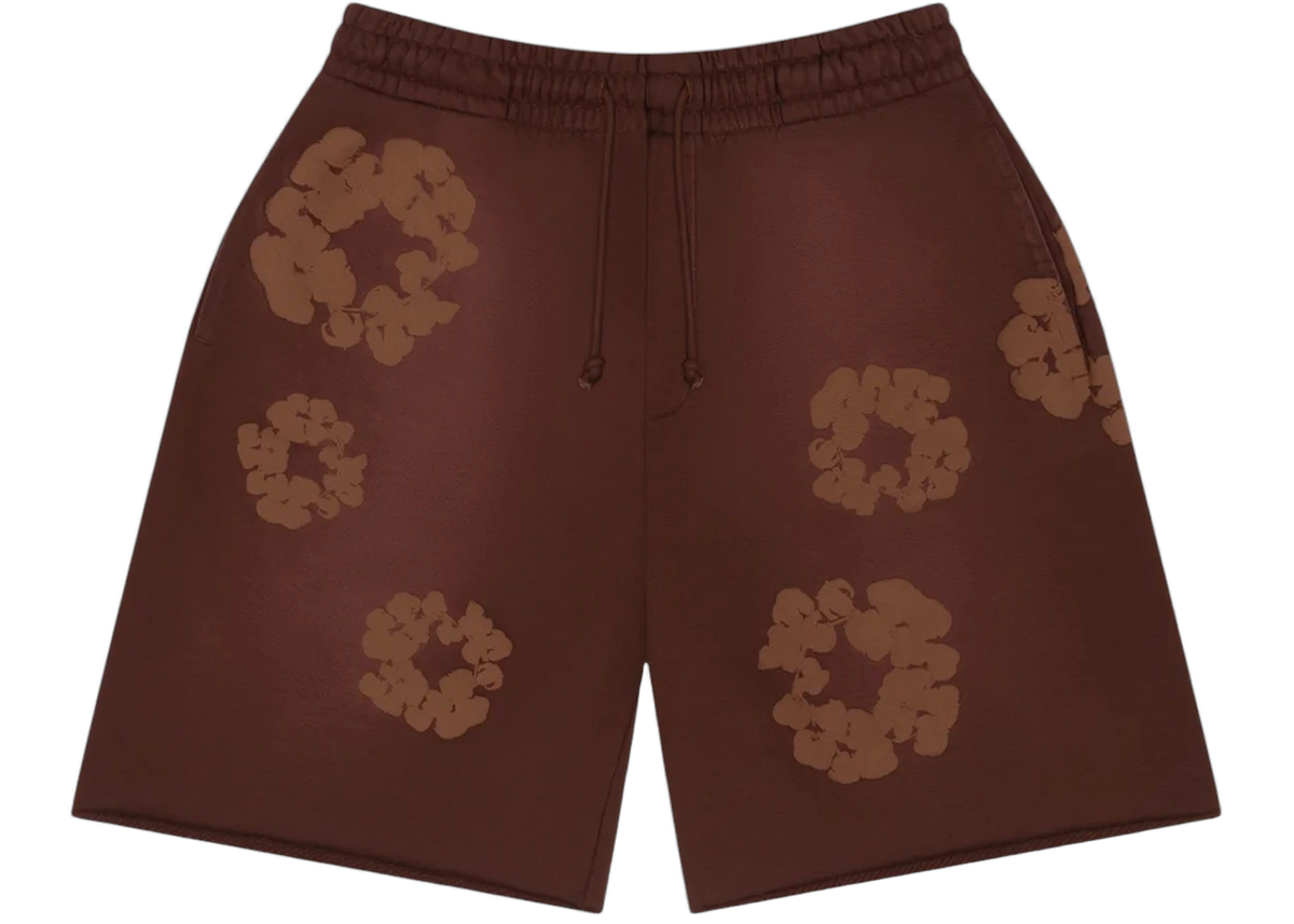 Denim Tears Mono Cotton Wreath Sweat Shorts Brown
