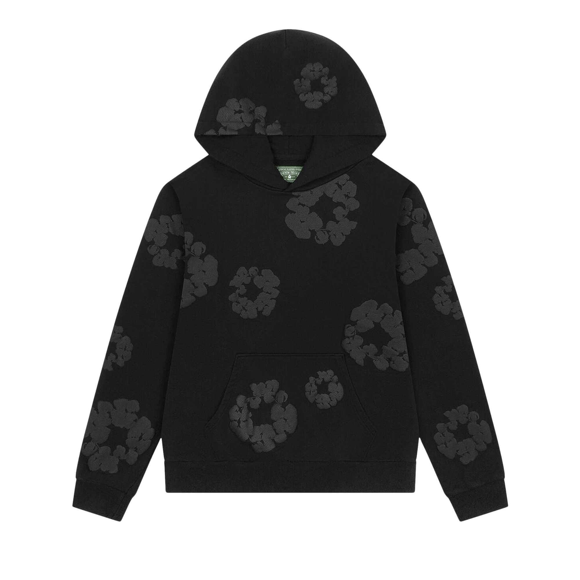 Denim Tears Mono Wreath Hoodie Black, Black (denim-tears-mono-wreath-hoodie-black)