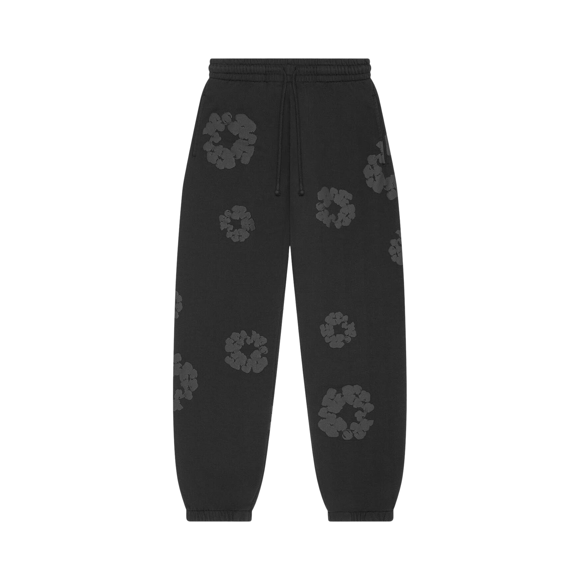 Denim Tears Mono Wreath Sweatpants Black, Black (denim-tears-mono-wreath-sweatpants-black)