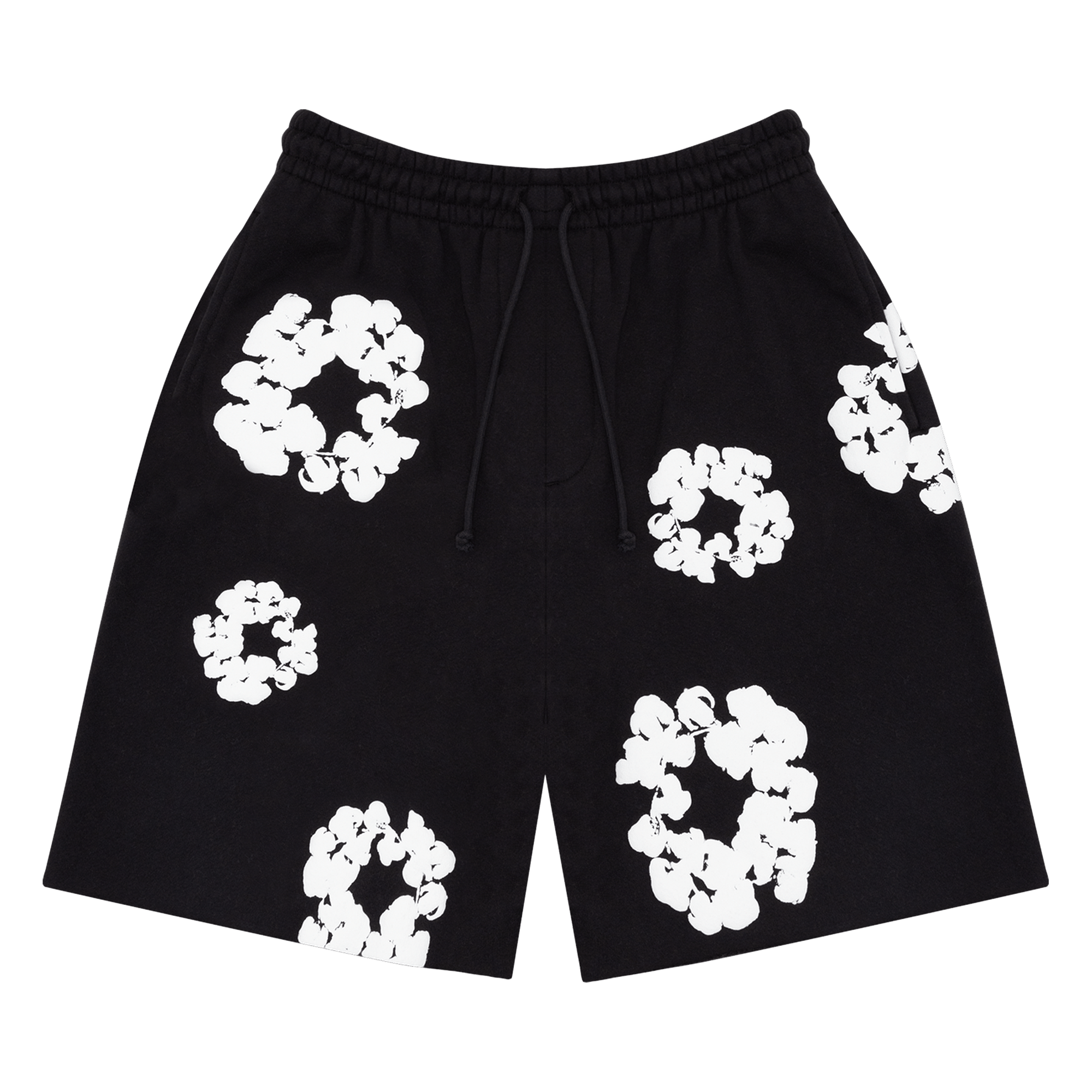 Denim Tears The Cotton Wreath Shorts Black, Black (denim-tears-the-cotton-wreath-shorts-black)