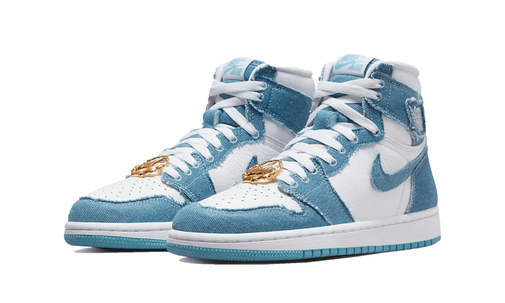 Air Jordan 1 Retro High OG Denim, White/Worn Blue-Metallic Gold (DM9036-104)