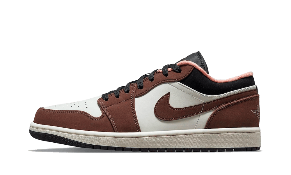 Air Jordan 1 Low Mocha, Light Chocolate/Crimson Bliss-Black-Sail (DC6991-200 / DM0589-200)