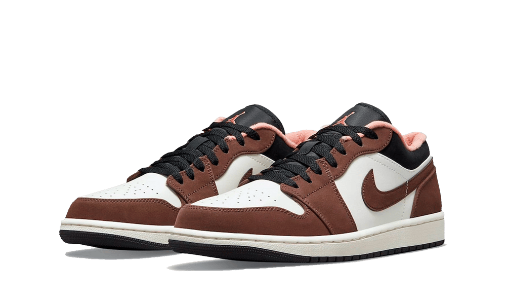 Air Jordan 1 Low Mocha, Light Chocolate/Crimson Bliss-Black-Sail (DC6991-200)