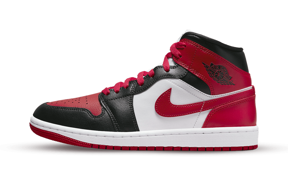 Air Jordan 1 Mid Alternate Bred Toe, White/Red/Black (BQ6472-079)