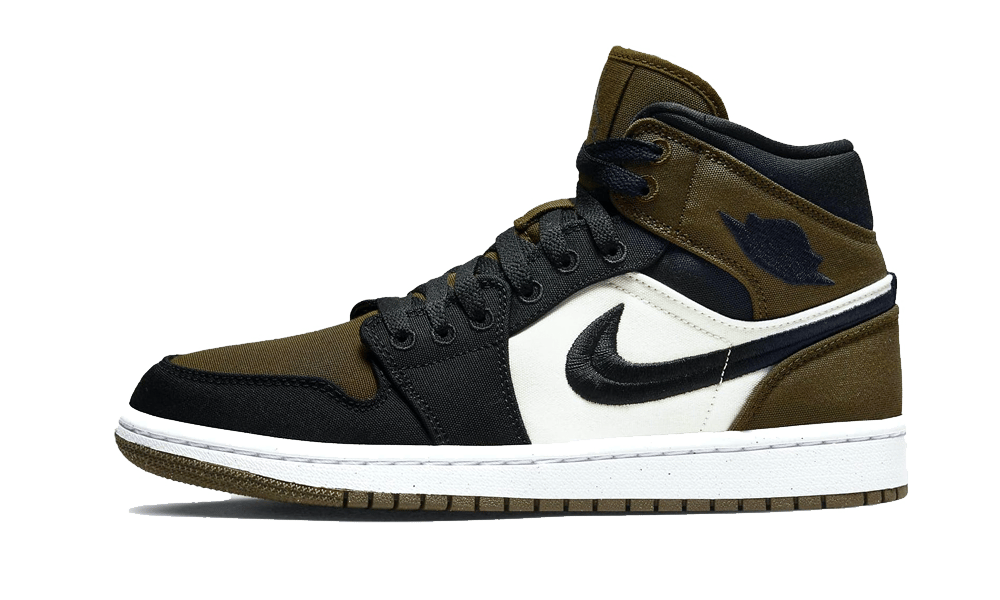 Air Jordan 1 Mid Olive Toe, Light Olive/Black-Sail-White (DV0427-301)