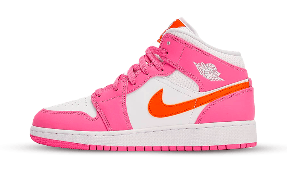 Air Jordan 1 Mid Pinksicle Safety Orange, Pinksicle/Safety Orange/White (DX3240-681)