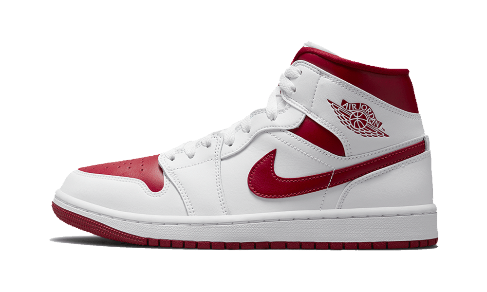 Air Jordan 1 Mid Reverse Chicago, White/Pomegranate-White (BQ6472-161)