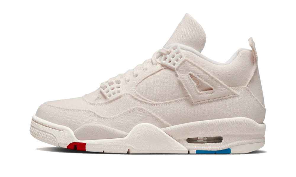 Air Jordan 4 Retro Blank Canvas, Sail/Sail-Cement Grey-Fire Red (DQ4909-100)