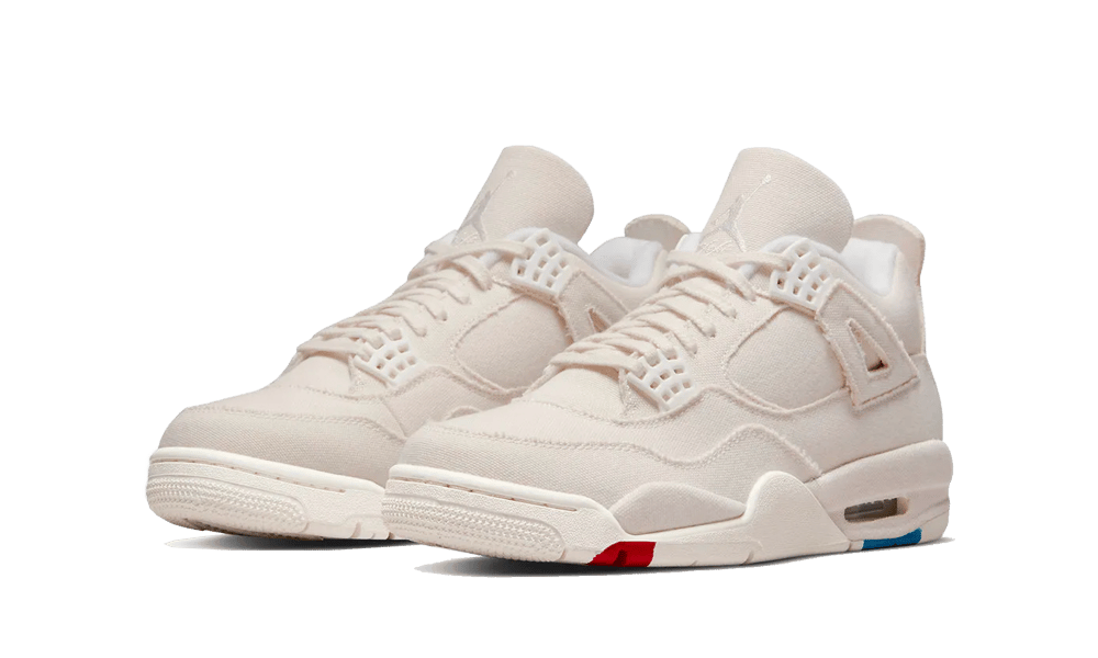 Air Jordan 4 Retro Blank Canvas, Sail/Sail-Cement Grey-Fire Red (DQ4909-100)