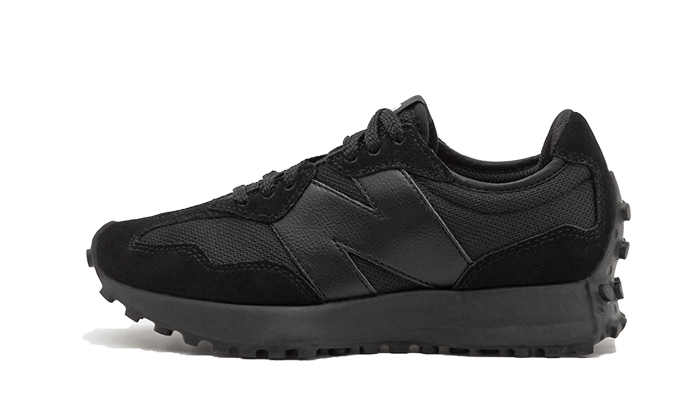 New Balance 327 Black White Tongue Logo, Black/Black/White (MS327CTB)