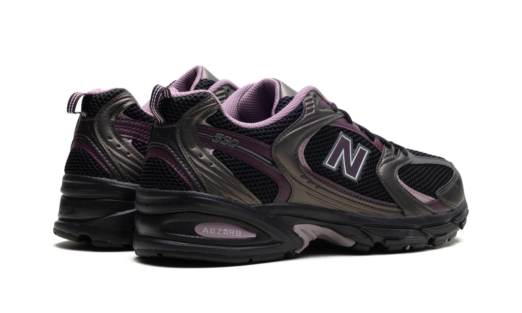 New Balance 530 Black Metallic Plum Brown