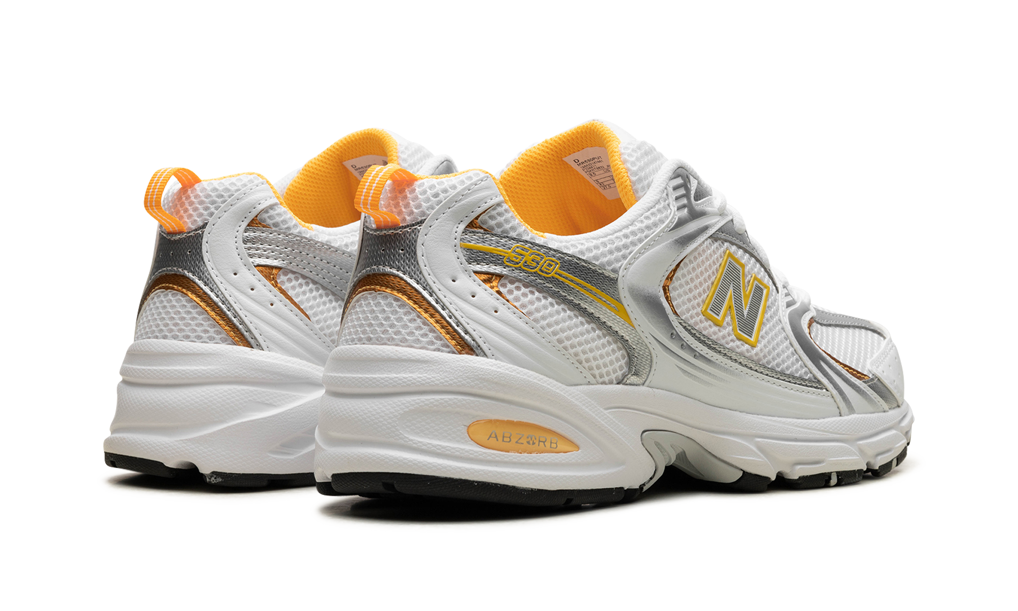 New Balance 530 White Vibrant Apricot Silver Metallic