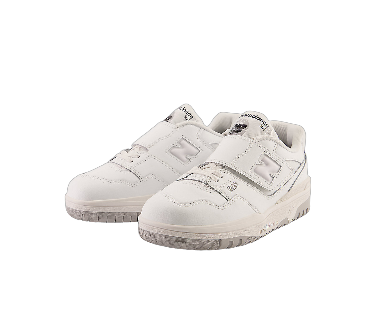 New Balance 550 Bungee Lace Top Strap White Grey
