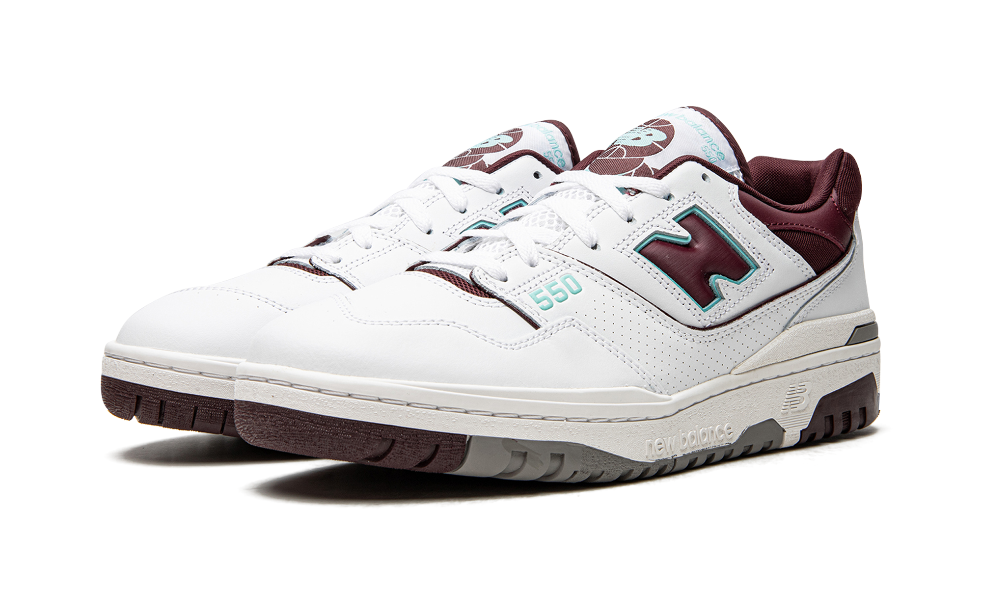 New Balance 550 Burgundy Cyan