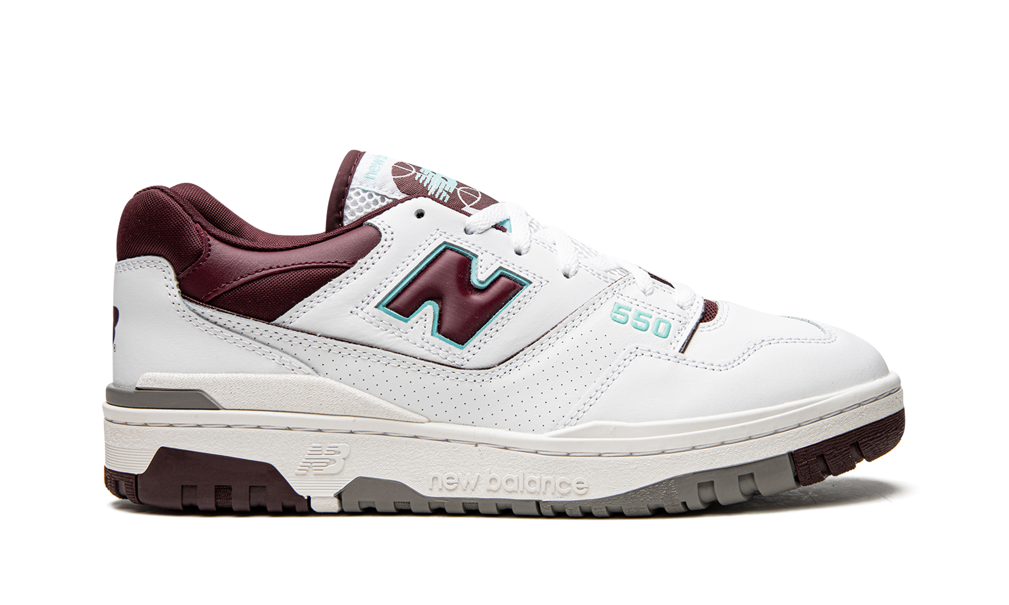 New Balance 550 Burgundy Cyan