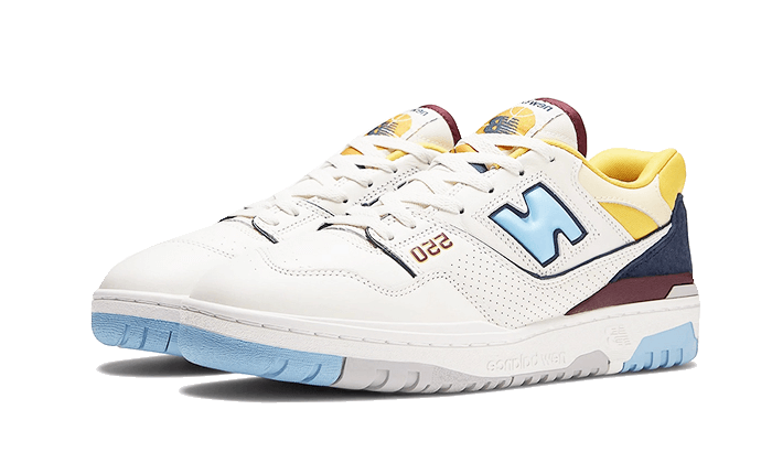 New Balance 550 Marquette, White/University Blue/Yellow (BB550NCF)