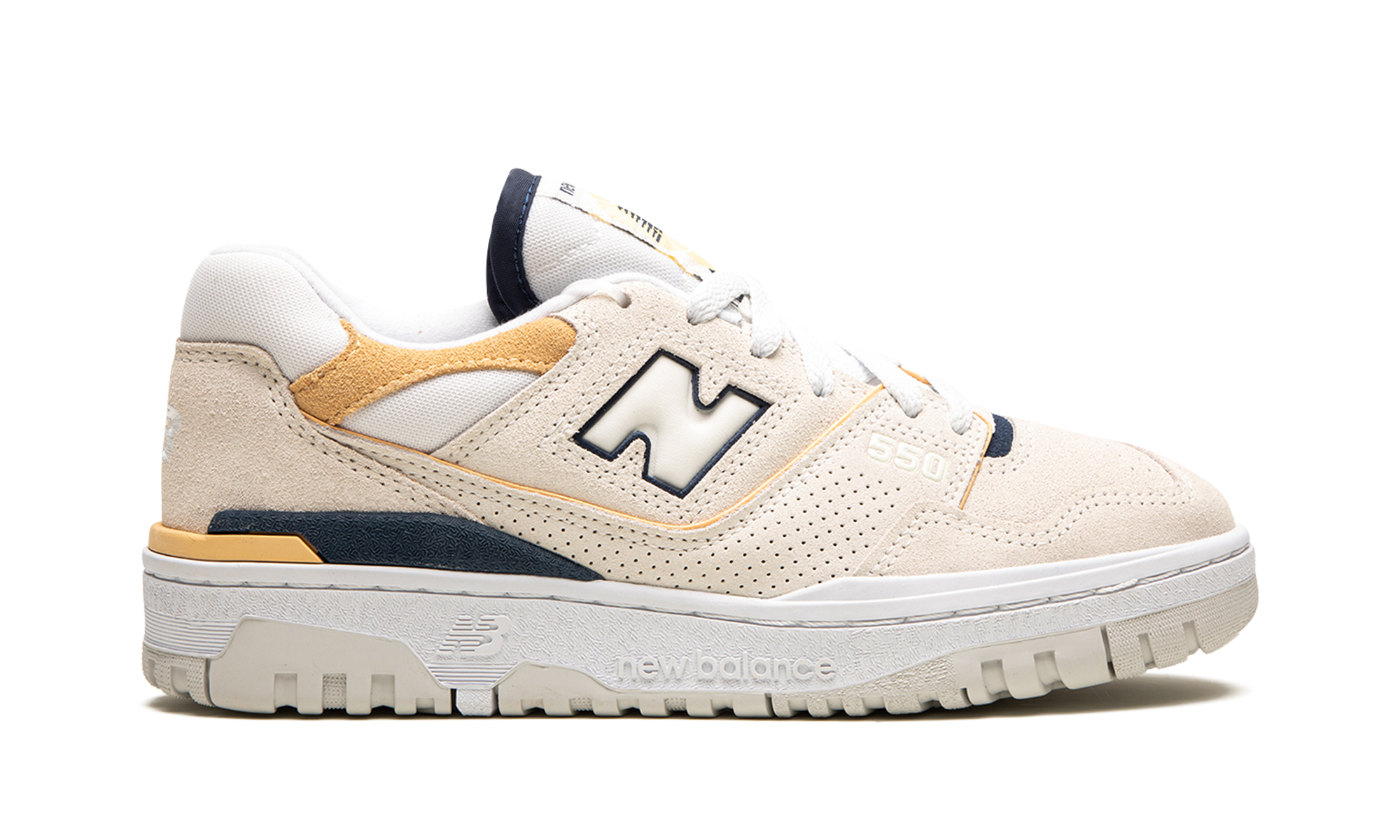 New Balance 550 Sea Salt Navy Raw Sugar