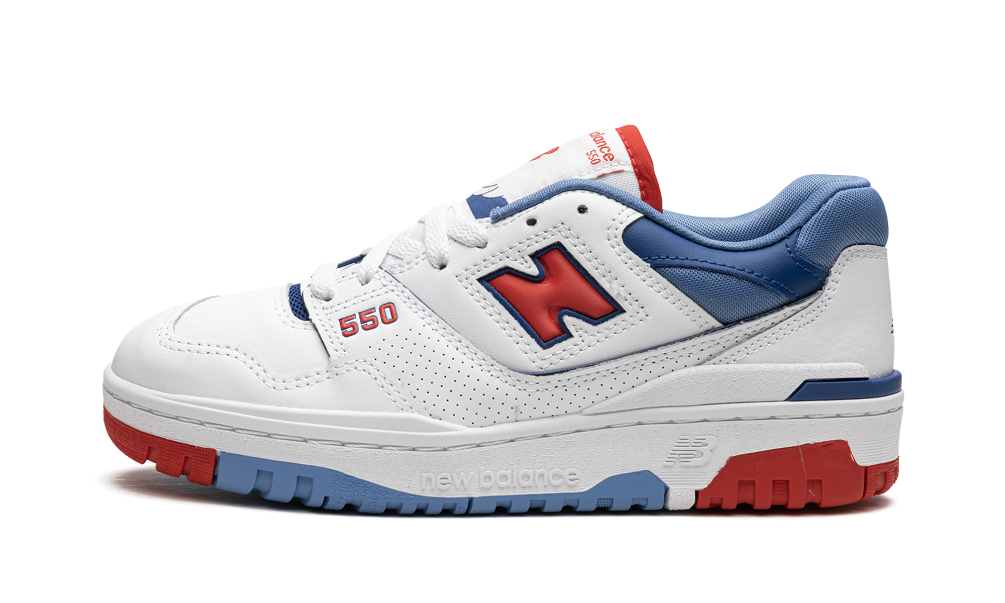 New Balance 550 White True Red Atlantic Blue