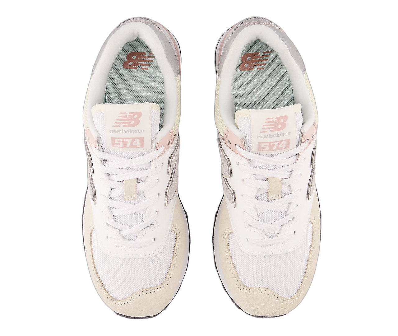 New Balance 574 Beige White Pink Sand
