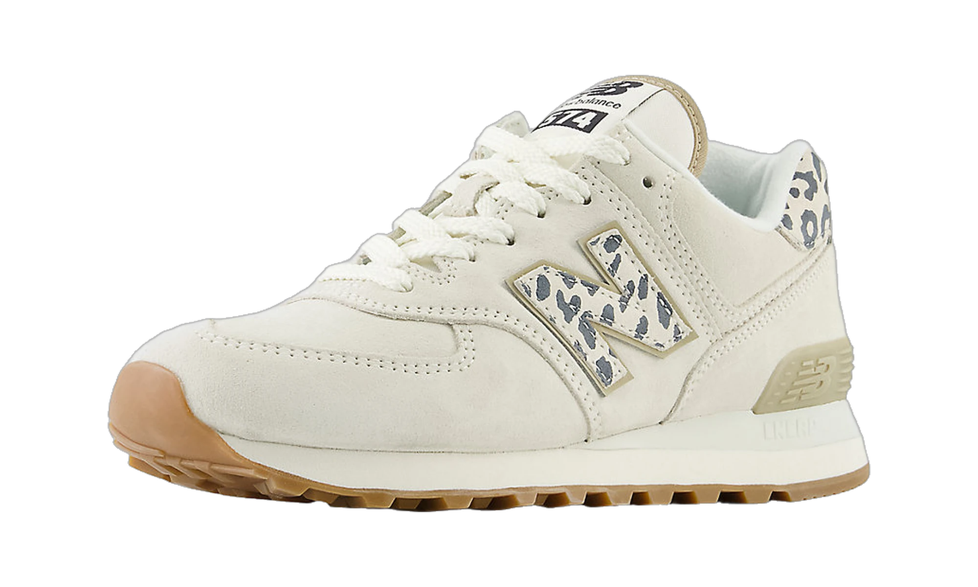 New Balance 574 Sea Salt Leopard Gum