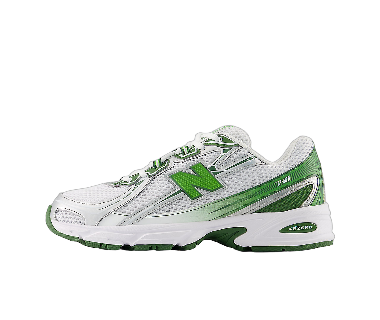 New Balance 740 White Alpine Green Silver Metallic, White/Alpine Green/Silver Metallic (U740GH2)