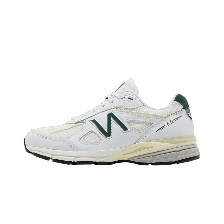 New Balance 990v4 MiUSA White Green, Calcium/Forest Green (U990TC4)