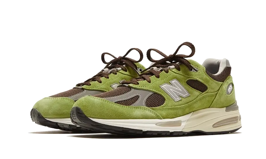 New Balance 991v2 MiUK Daniëlle Cathari Matcha, Pistacho/Chocolate Brown (U991DD2)