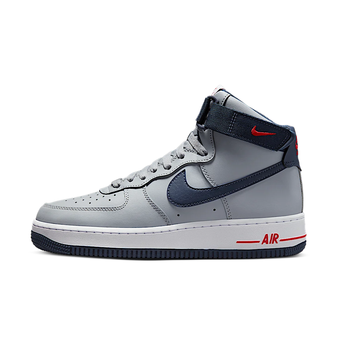 Nike Air Force 1 High QA "Patriots", Wolf Grey/College Navy-University Red-White (DZ7338-001)