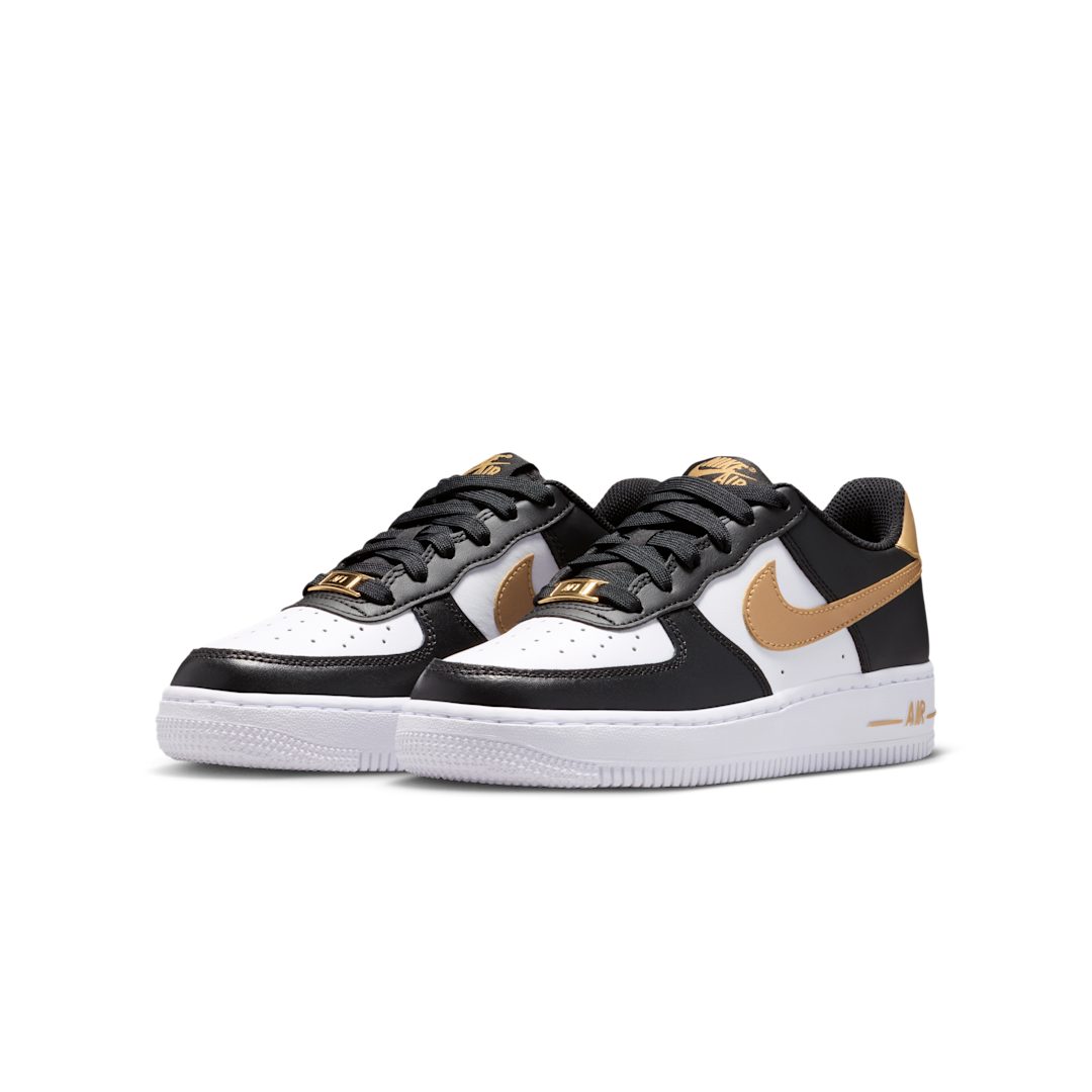 Nike Air Force 1 Low Black White Metallic Gold