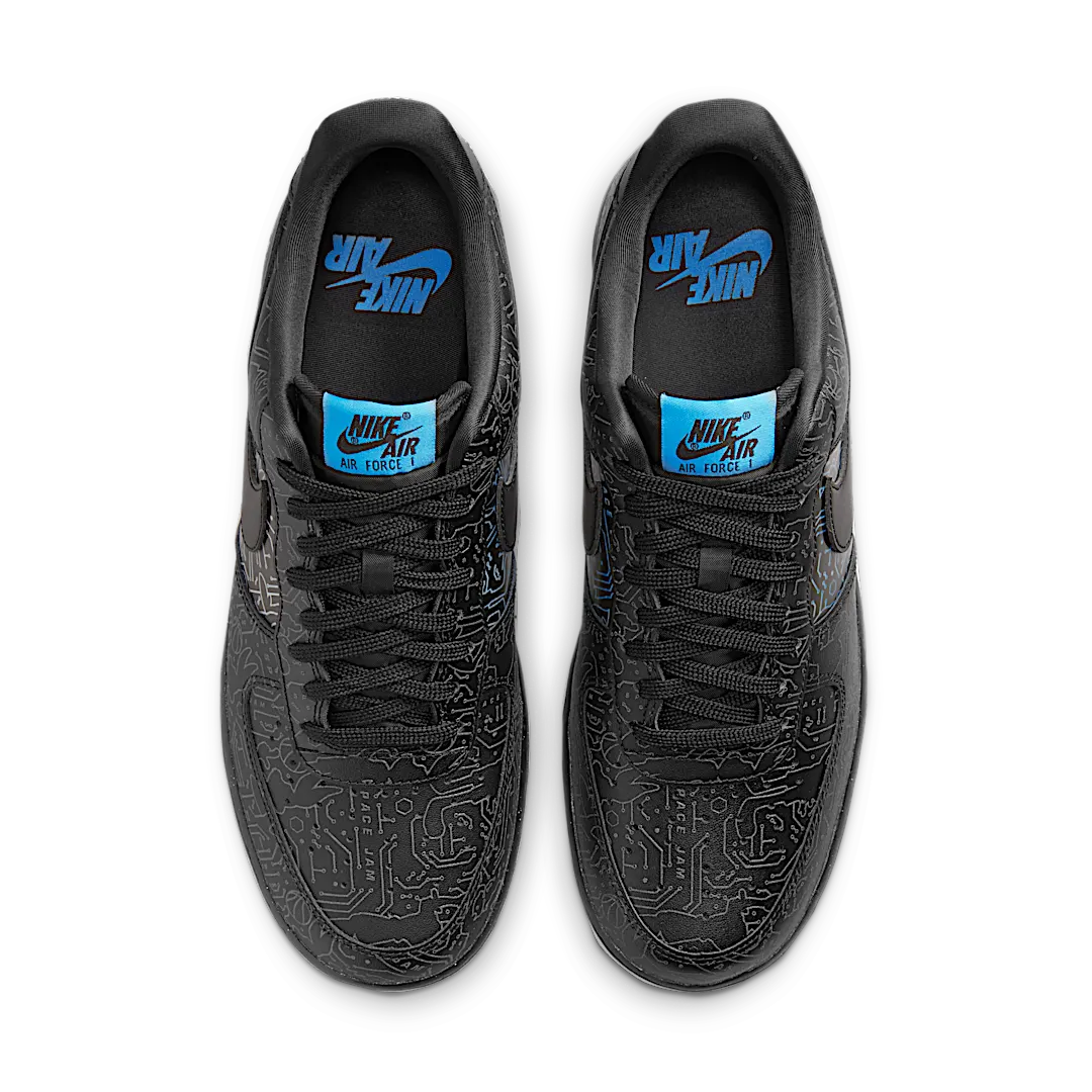 Nike Air Force 1 Low Computer Chip Space Jam, Black/Light Blue Fury-Black (DH5354-001)