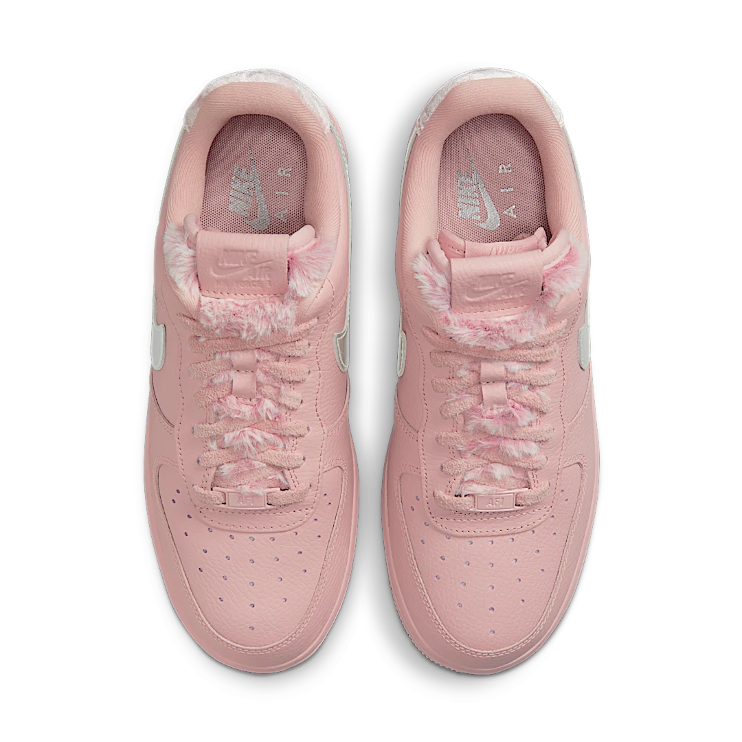 Nike Air Force 1 Low Faux Sherpa Fur, Pink Oxford/Cedar/Metallic Silver (DO6724-601)