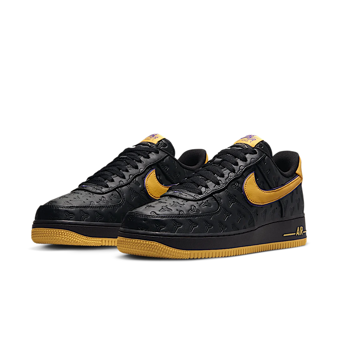 Nike Air Force 1 Low Kobe Bryant Lakers Away (Non-Numbered), Black/Varsity Maize/Varsity Purple (HV5122-001)