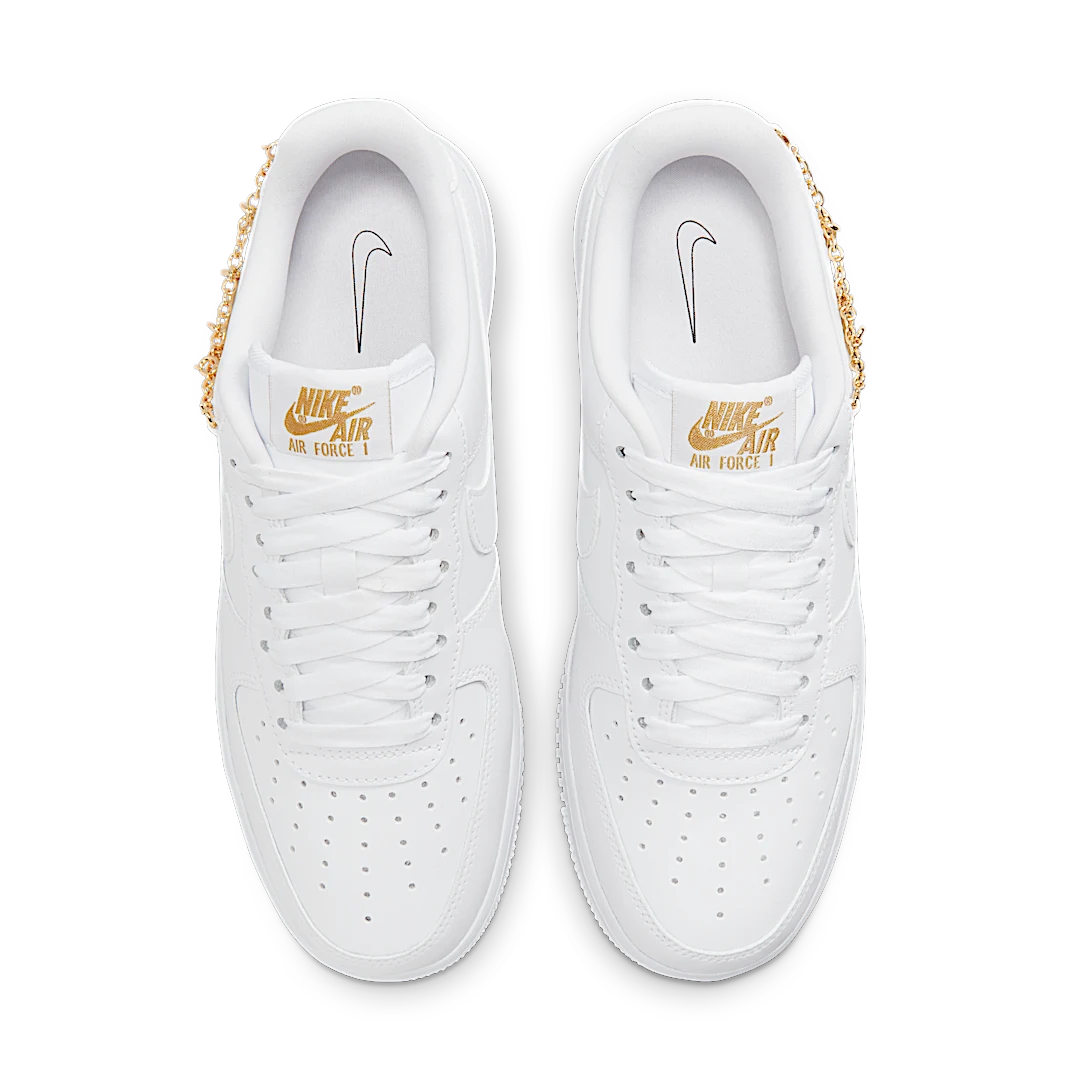 Nike Air Force 1 Low LX White Pendant, White/White-Metallic Gold-Flat Gold (DD1525-100)