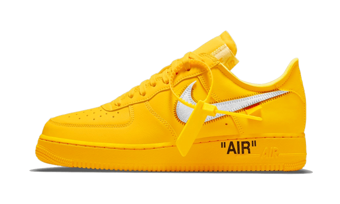 Nike Air Force 1 Low Off-White ICA University Gold, University Gold/Black-Metallic Silver (DD1876-700)