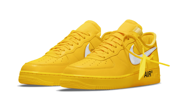 Nike Air Force 1 Low Off-White ICA University Gold, University Gold/Black-Metallic Silver (DD1876-700)