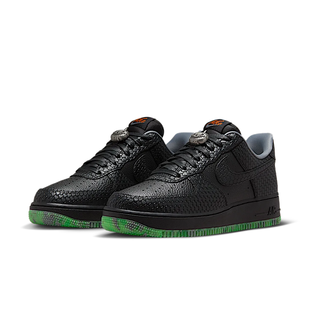 Nike Air Force 1 Low PRM Halloween (2023), Black/Black-Smoke Grey-Campfire Orange-Green (FQ8822-084)