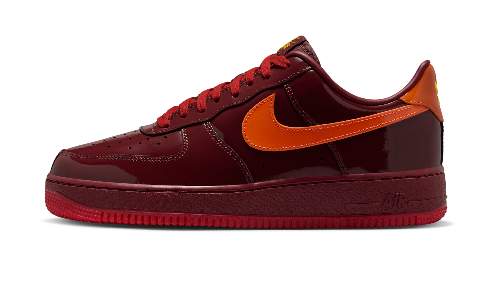Nike Air Force 1 Low Patent Leather Dark Team Red Safety Orange