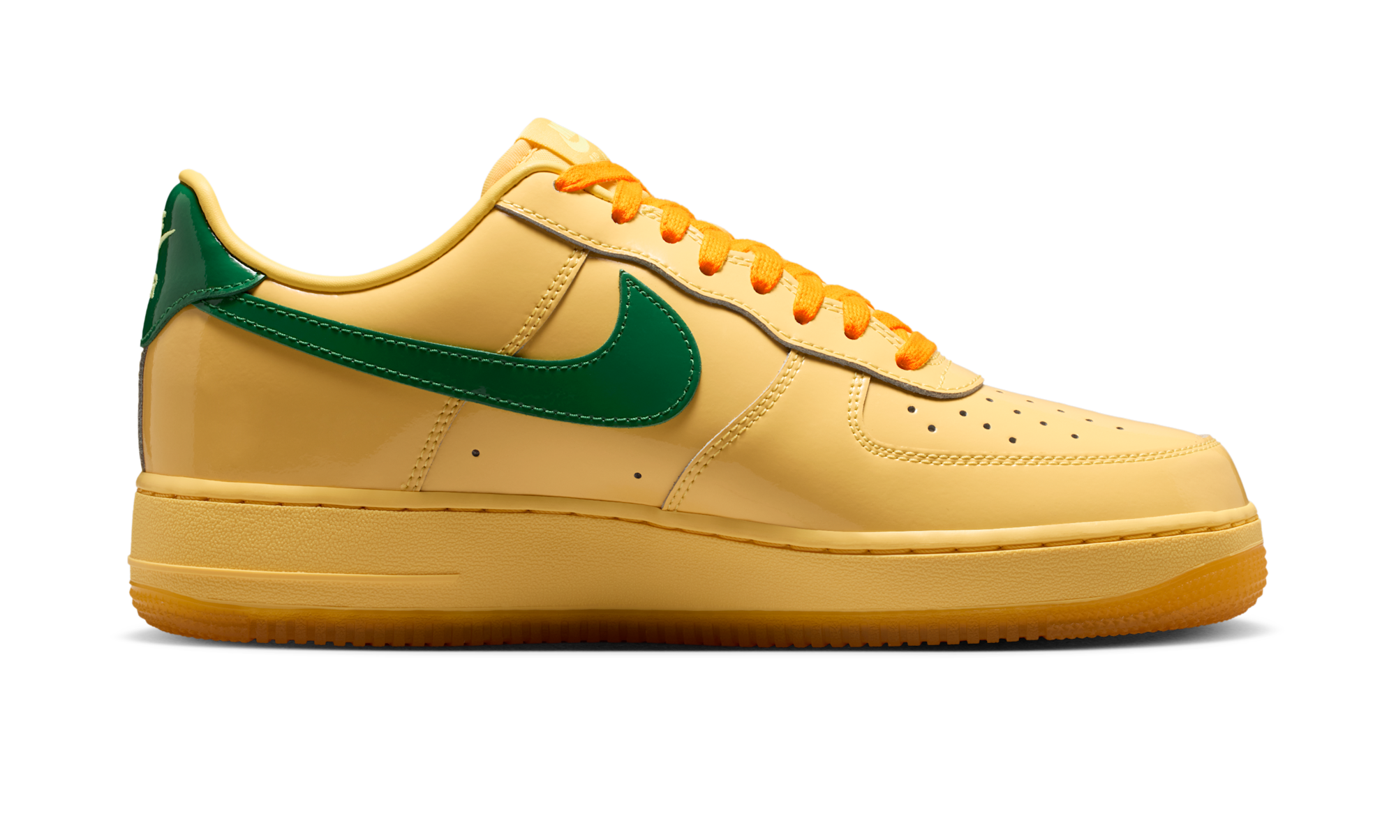Nike Air Force 1 Low Patent Leather Topaz Gold Pine Green