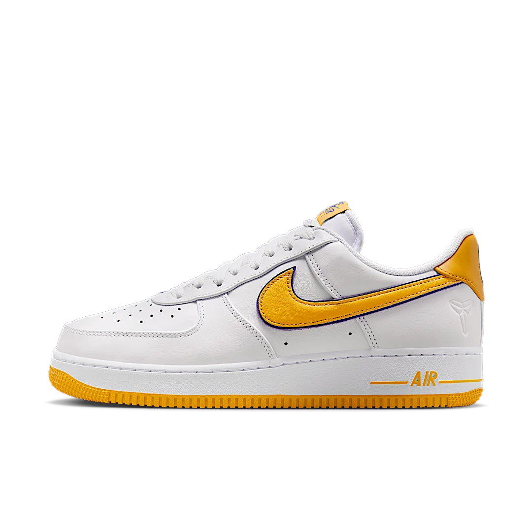 Nike Air Force 1 Low Retro QS Kobe Bryant Lakers Home, White/Varsity Maize/Varsity Purple (FZ1151-100)