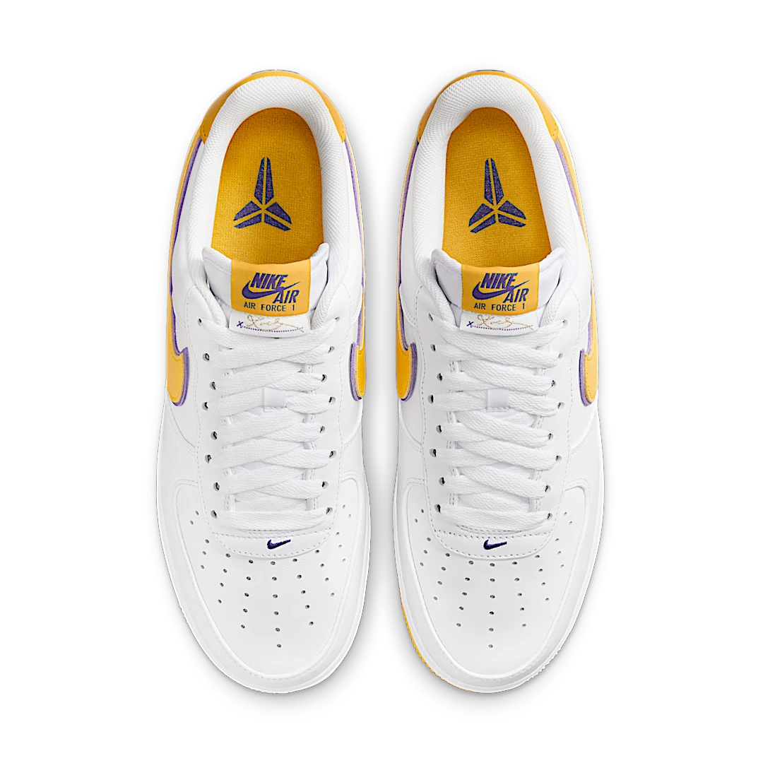 Nike Air Force 1 Low Retro QS Kobe Bryant Lakers Home, White/Varsity Maize/Varsity Purple (FZ1151-100)