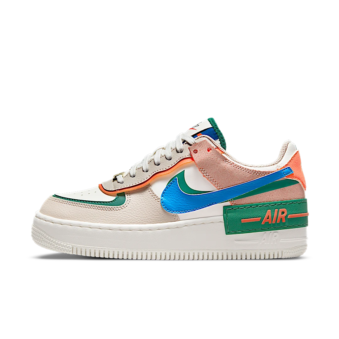 Nike Air Force 1 Low Shadow Sail Signal Blue Green, Sail/Signal Blue/Green Noise/Cream (CI0919-109)