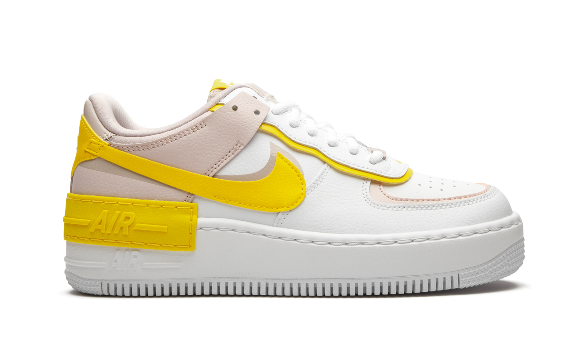 Nike Air Force 1 Low Shadow White Barely Rose Speed Yellow