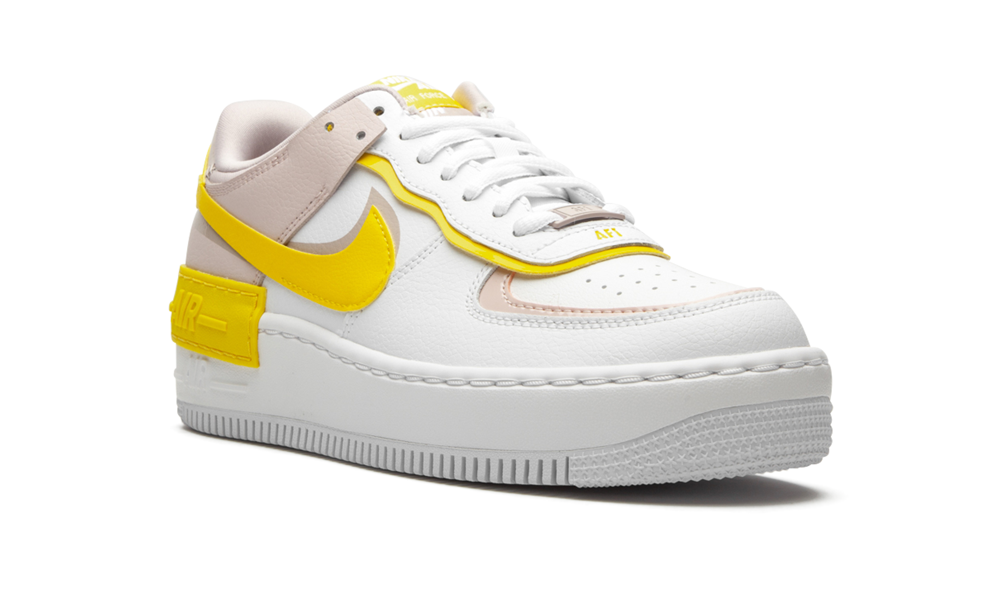 Nike Air Force 1 Low Shadow White Barely Rose Speed Yellow