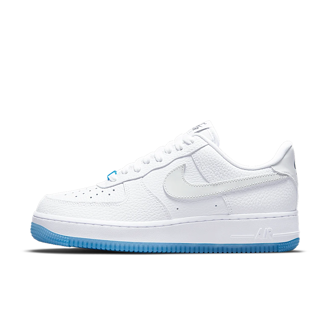 Nike Air Force 1 Low UV Reactive Swoosh, White/White-White-University Blue (DA8301-101)