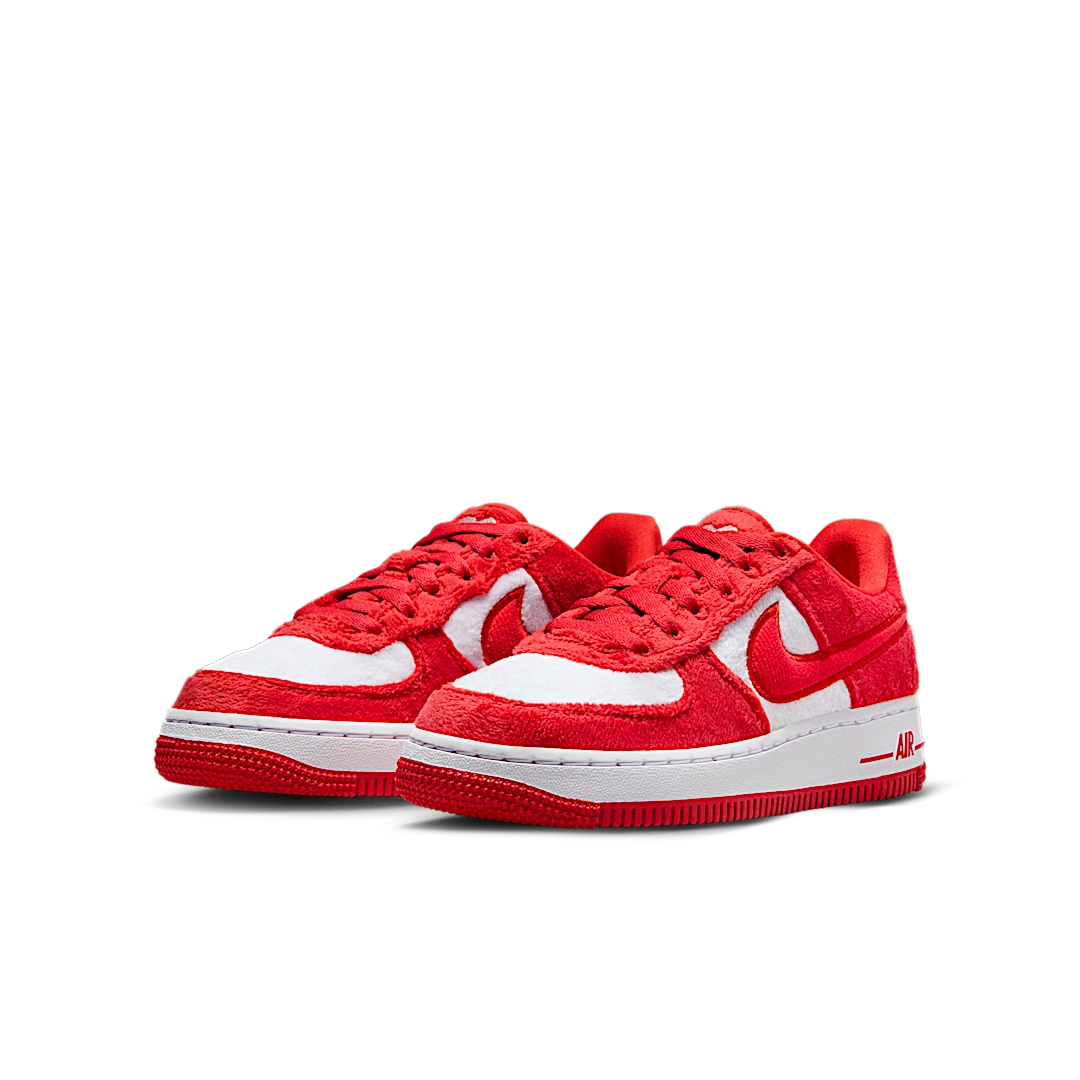 Nike Air Force 1 Low Valentine's Day Fleece (2024), Fire Red/Light Crimson-White-Pink Foam-Team Red (FZ3552-612)