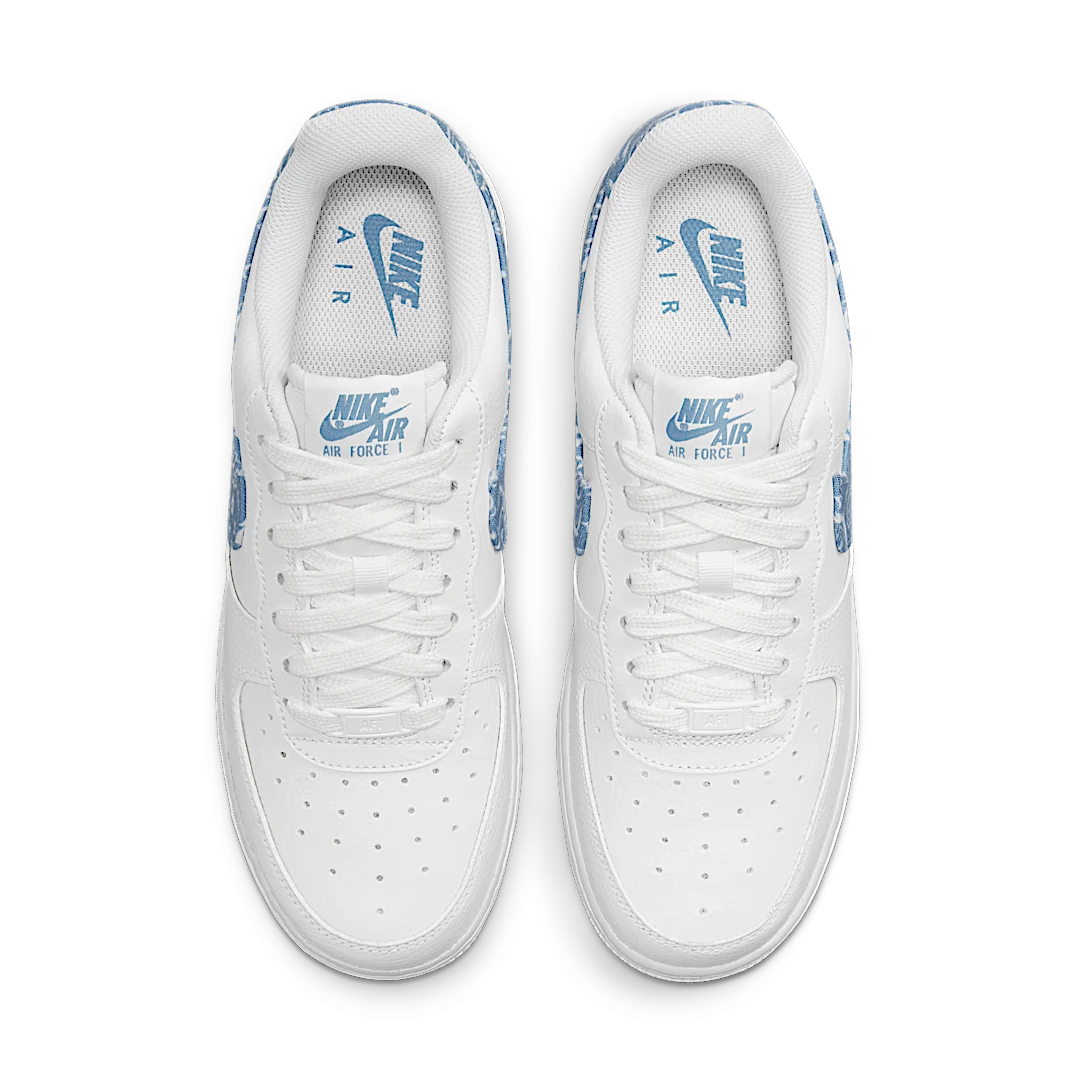 Nike Air Force 1 Low '07 Essential White Worn Blue Paisley, White/Worn Blue-White (DH4406-100)