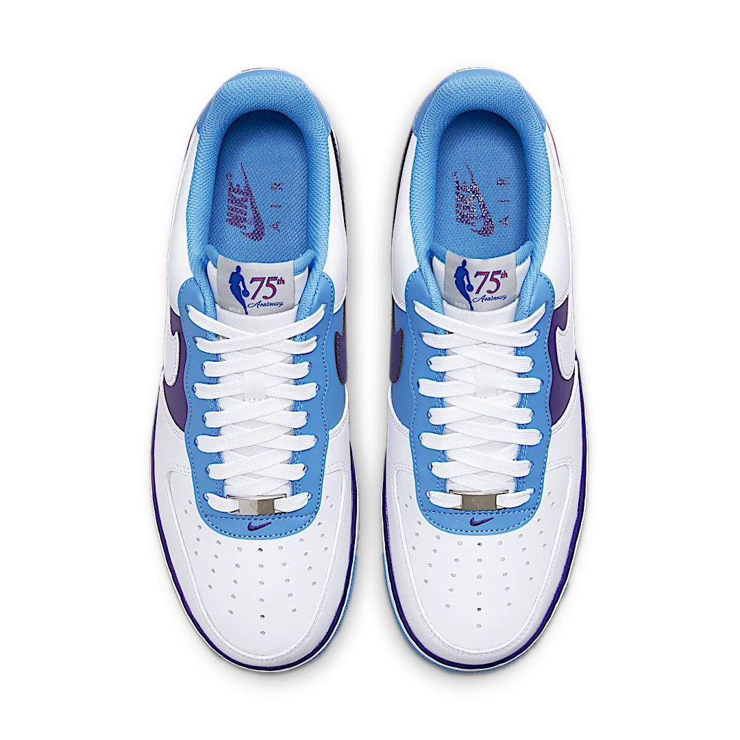 Nike Air Force 1 Low '07 LV8 NBA 75th Anniversary Lakers, White/Coast/Field Purple/White (DC8874-101)