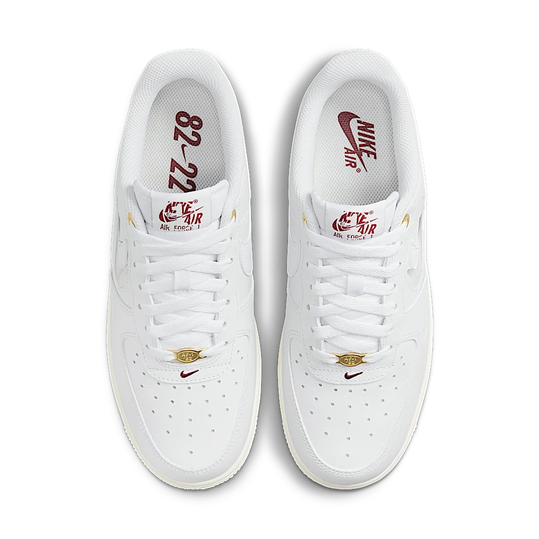 Nike Air Force 1 Low '07 Premium History Of Logos White Sail, White/Sail/Team Red/White (DZ5616-100)