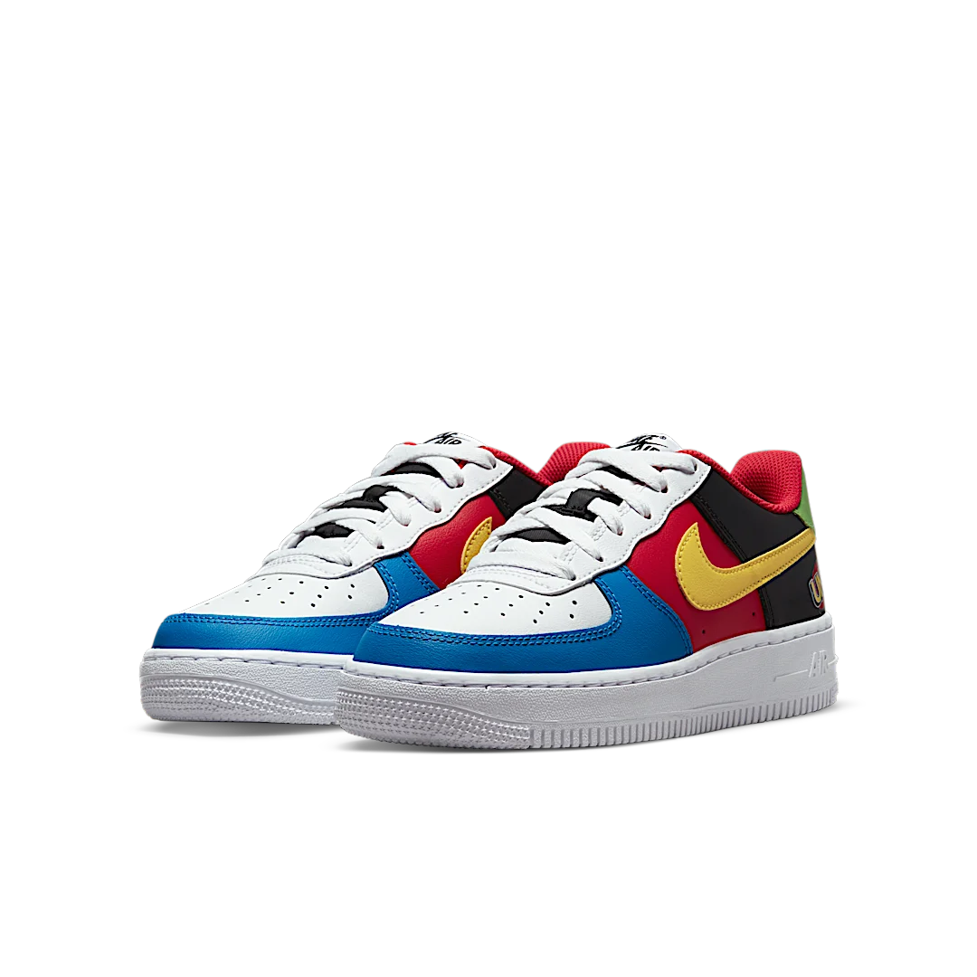 Nike Air Force 1 Low '07 QS Uno, White/University Gold-University Red-Game Royal (DO6634-100)